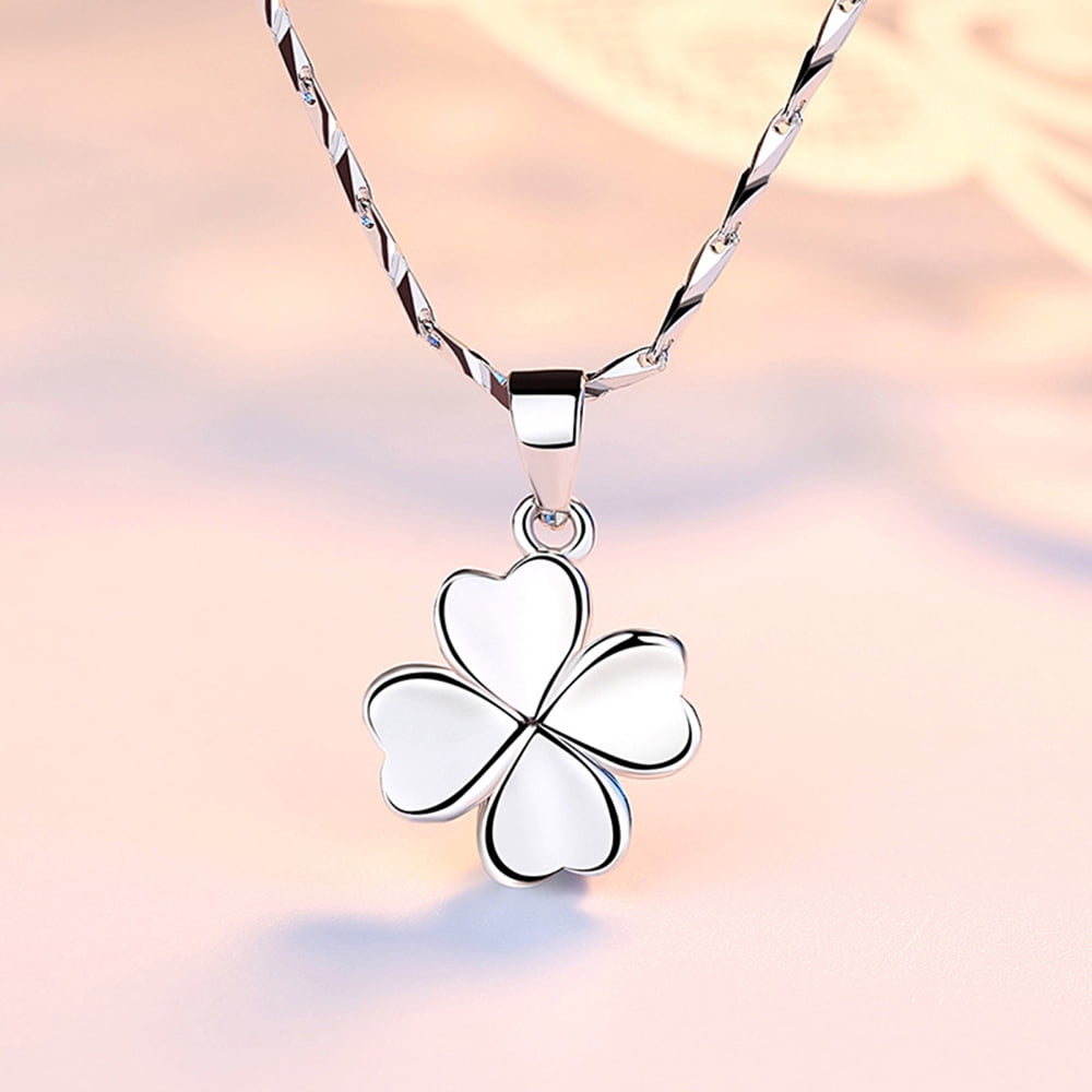 Sterling Silver Jewelry - 4 Leaf Clover Pendant Necklace - S999 Silver ...