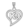 thumbnail image 1 of Sterling Silver K9 Heart Pendant QPBS040PNSS, 1 of 3
