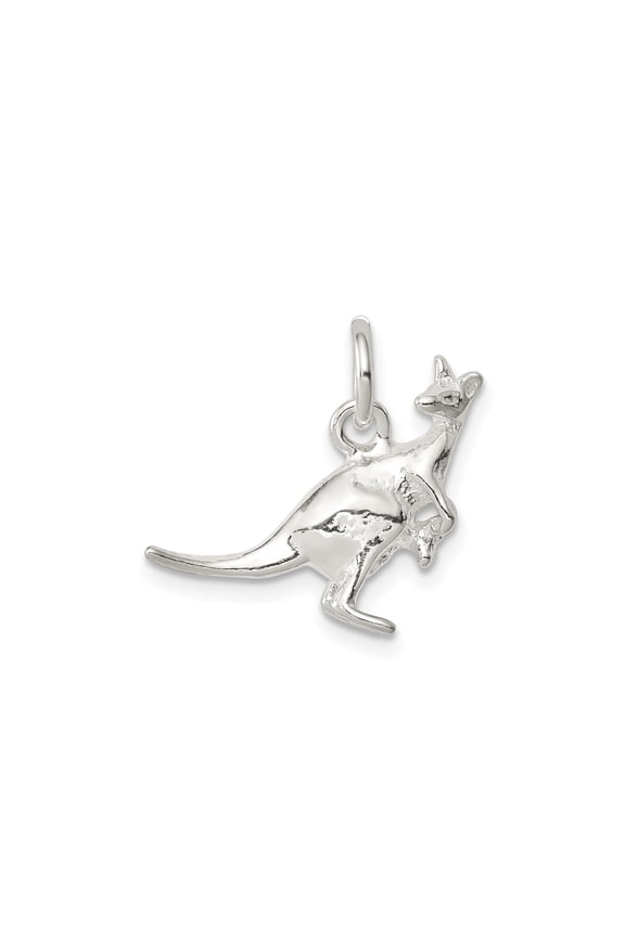 Sterling Silver Kangaroo Pendant with Joey Pouch, Australian Wildlife Necklace for Women or Unisex, Nature Travel Symbol, Protective Animal Charm Jewelry