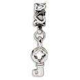 thumbnail image 1 of Sterling Silver Key Dangle with Hearts Bead - Antiqued & Polished, 1 of 1