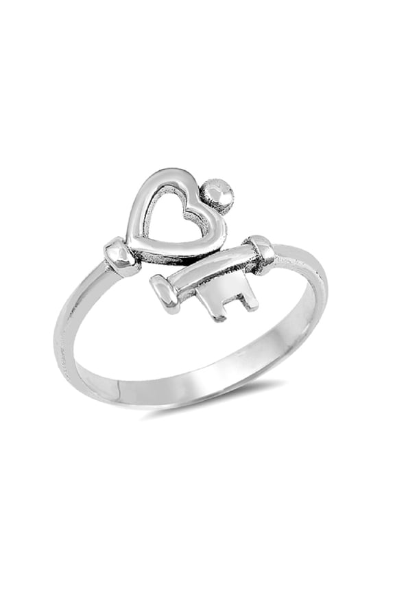 Sterling Silver Key To My Heart Ring