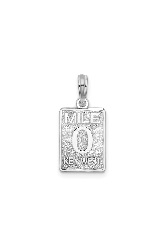 Sterling Silver Key West Mile 0 Pendant Necklace for Women and Unisex, Travel Jewelry with Route 1 Road Sign, Scenic Florida Souvenir, Symbol of Adventure and New Beginnings