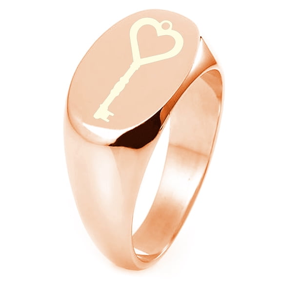 Sterling Silver Key to My Heart Engraved Oval Flat Top Polished Ring