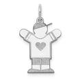 thumbnail image 1 of 925 Sterling Silver Solid Polished Laser cut Engravable (back only) Teen Charm 23x15mm Wide Pendant Necklace for Women, 1 of 4
