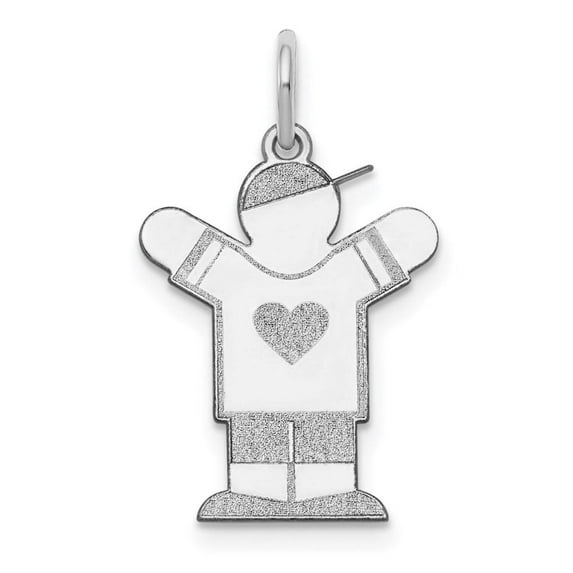 925 Sterling Silver Solid Polished Laser cut Engravable (back only) Teen Charm 23x15mm Wide Pendant Necklace for Women