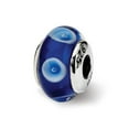 thumbnail image 1 of Sterling Silver Kids Blue Hand-Blown Glass Bead, 1 of 1