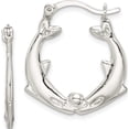 thumbnail image 1 of Sterling Silver Kissing Dolphins Hoop Earrings (25 X 21) Made In Thailand qe256, 1 of 5