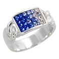 thumbnail image 1 of Sterling Silver Knot Blue Sapphire CZ Ring 5/16 inch, size 6, 1 of 1