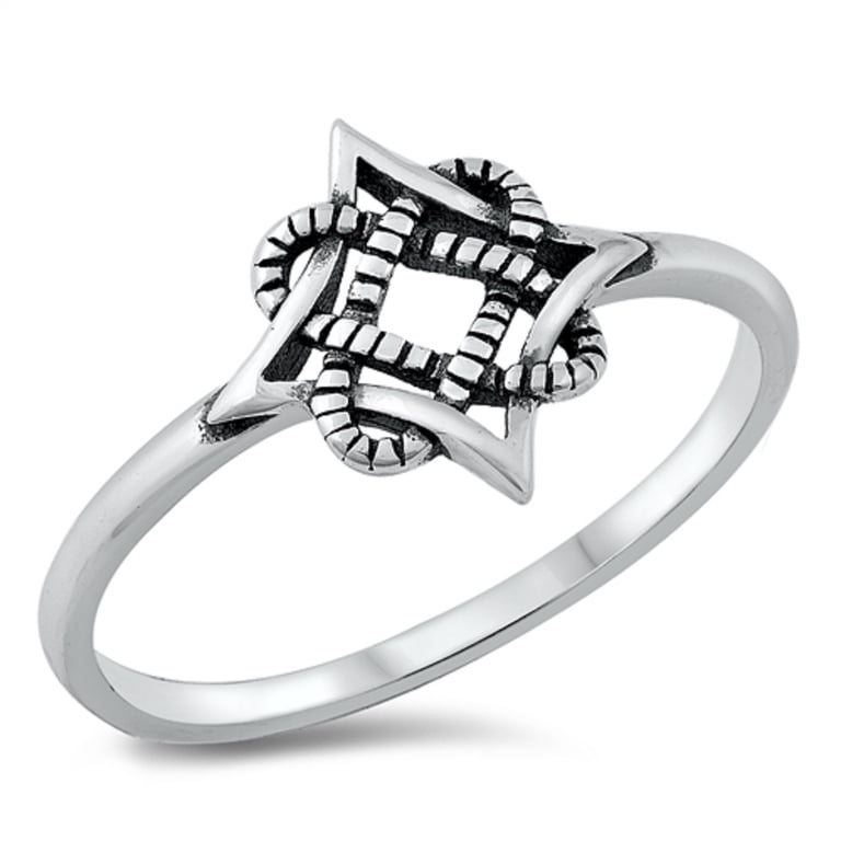 Sterling Silver Knotted Design Ring Size 9 - Walmart.com
