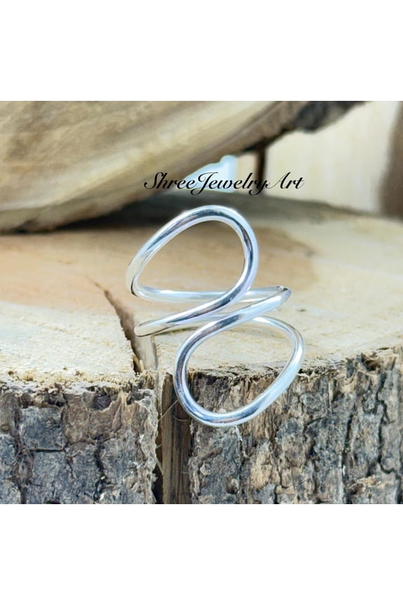 Sterling Silver Knuckle Ring – Handmade 925 Adjustable Geometric Finger Support Jewelry Band