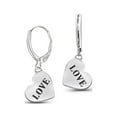 thumbnail image 1 of Sterling Silver LOVE Engraved My Heart Earrings, 1 of 3