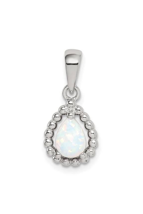 Sterling Silver Lab Created Opal Pendant QP5094