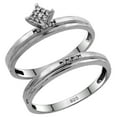 thumbnail image 1 of Sterling Silver Ladies’ 2-Piece Diamond Engagement Wedding Ring Set Rhodium finish, 1/8 inch wide Size 9, 1 of 3