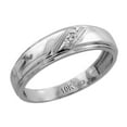 thumbnail image 1 of Sterling Silver Ladies' Diamond Band, w/ 0.02 Carat Brilliant Cut Diamonds, 7/32 in. (5.5mm) wide, Size 8.5, 1 of 3