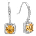 thumbnail image 1 of Sterling Silver Ladies Halo Dangling Drop Earrings, 1 of 1