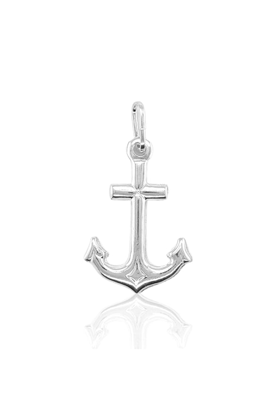 Sterling Silver Large Anchor Pendant
