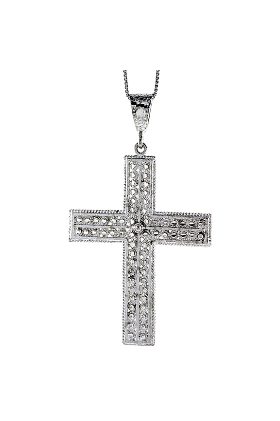 Sterling Silver Large Cross Pendant, 2 1/2 inch