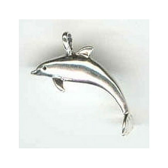 Sterling Silver Large Heavy Dolphin Charm or Pendant with Split Ring #1204