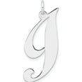 thumbnail image 1 of Sterling Silver Large Rhodium-Plated Fancy Script Letter I Initial Charm (Width 13.15) (Length 35.73) - Jbsp, 1 of 5