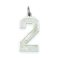 thumbnail image 1 of Sterling Silver Large Satin Number 2 Charm Pendant, 1 of 4