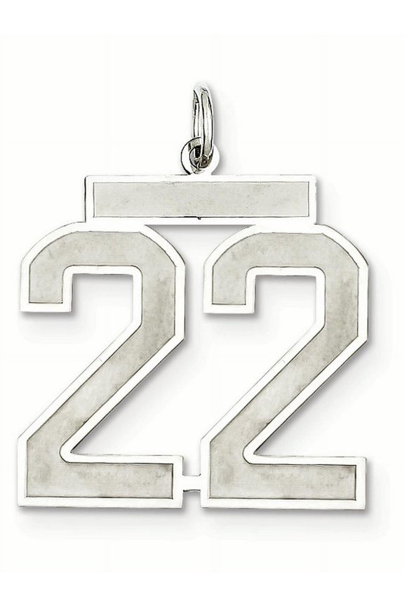 Sterling Silver Large Satin Number 22