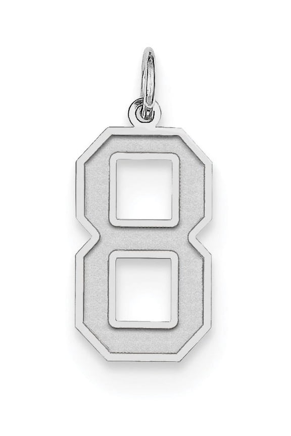 Sterling Silver Large Satin Number 8