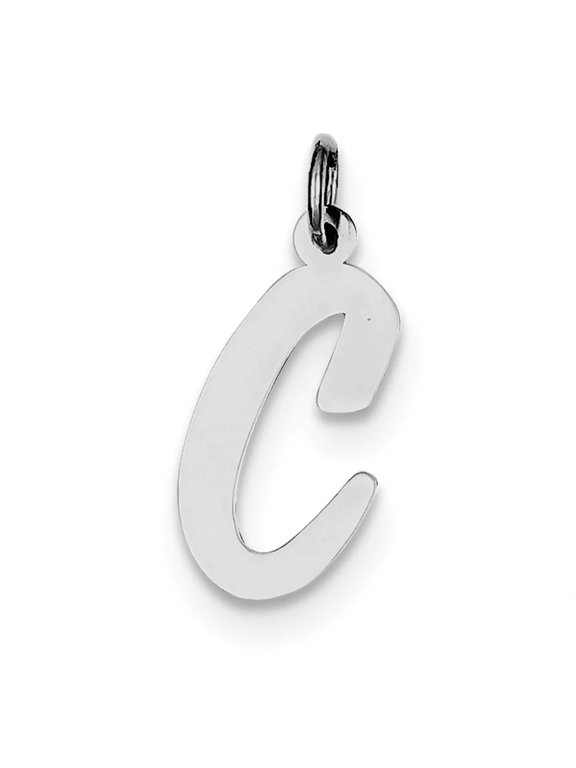 Sterling Silver Large Script Initial C Charm