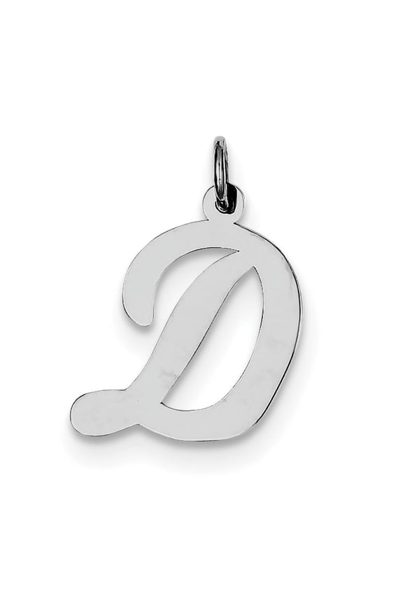 Sterling Silver Large Script Initial D Charm