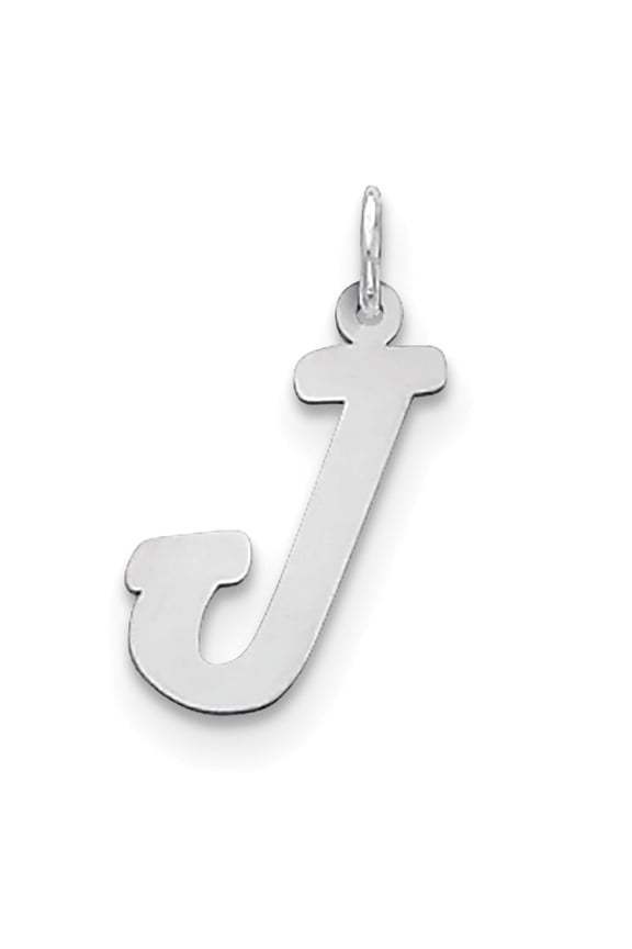 Sterling Silver Large Script Initial J Charm