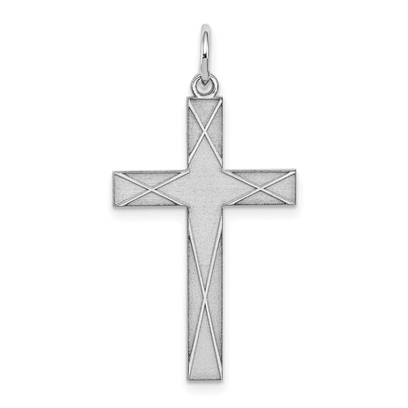 Sterling Silver Laser Designed Cross Pendant Charm