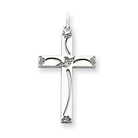Sterling Silver Laser Designed Cross Pendant