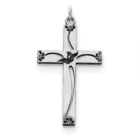 Sterling Silver Laser Designed Cross Pendant
