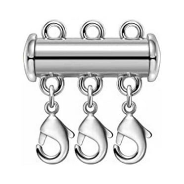 Sterling Silver Layered Detangler Clasp Layering Tube For Necklace AU Bar R6E2