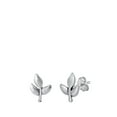 thumbnail image 1 of Sterling Silver Leaf Branch Stud Earrings Oxidized Leaves Post 925 New Jewelry Female Unisex, 1 of 3