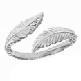 thumbnail image 1 of Ritastephens  Leaf toe ring Sterling Silver 925  Cross Over Ring Adjustable, 1 of 4