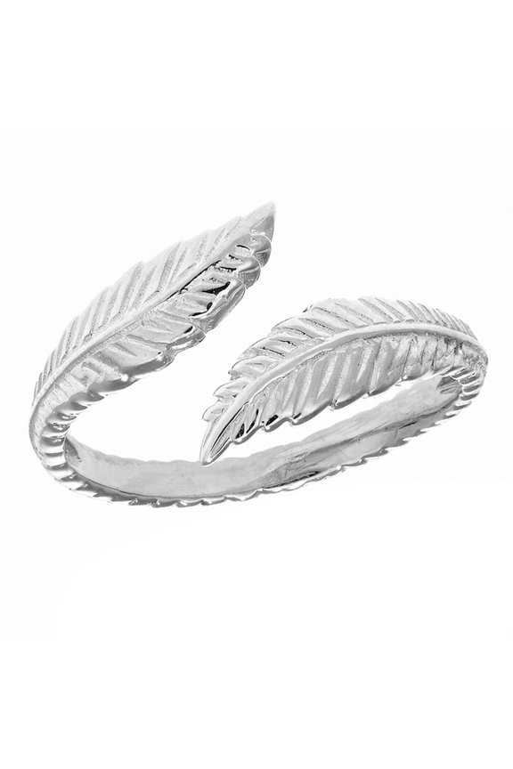 Leaf toe ring Sterling Silver 925  Cross Over Ring Adjustable