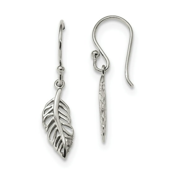 Sterling Silver Leaf Dangle Earrings