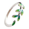thumbnail image 1 of Sterling Silver Leaves Women Ring Opening Adjustable Ring Girl Woman Jewelry Supplies, 1 of 6