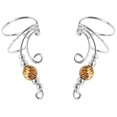 thumbnail image 1 of Sterling Silver Left And Right Long Curly Q Gold Filled Twist Bead Ear Cuff Wrap Set, 1 of 1