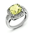 thumbnail image 1 of Sterling Silver Lemon Quartz & Diamond Ring. Carat Wt- 0.2ct. Gem Wt- 5.55ct, 1 of 2