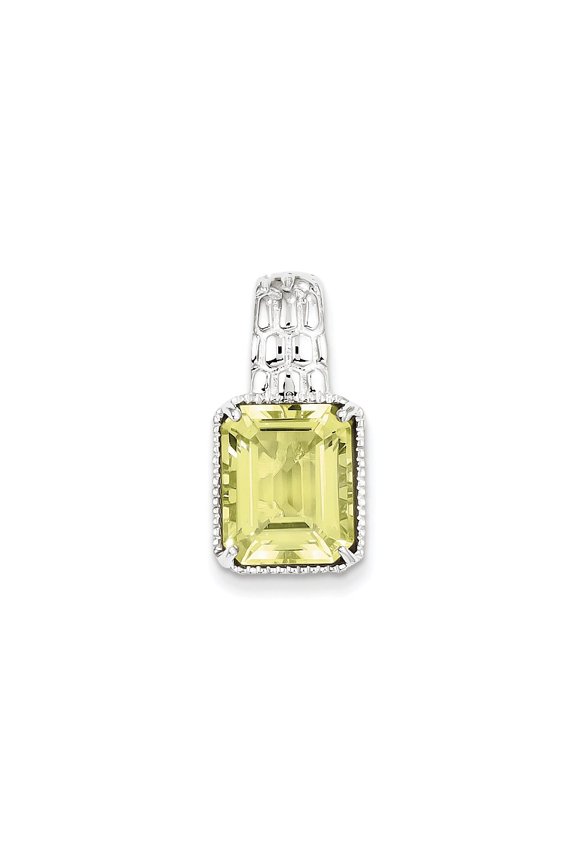 Sterling Silver Lemon Quartz Pendant Charm