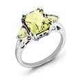 thumbnail image 1 of Sterling Silver Rhodium Checker-Cut Lemon Quartz Ring QR2916LQ, 1 of 2