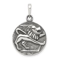 thumbnail image 1 of Sterling Silver Leo Zodiac Necklace, Round Lion Pendant with Astrology Symbol, Unisex Horoscope Jewelry for Strength, Courage, Leadership, Spiritual Celestial Style, 1 of 6