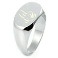 thumbnail image 1 of Sterling Silver Let it Bee Engraved Oval Flat Top Polished Ring, 1 of 1