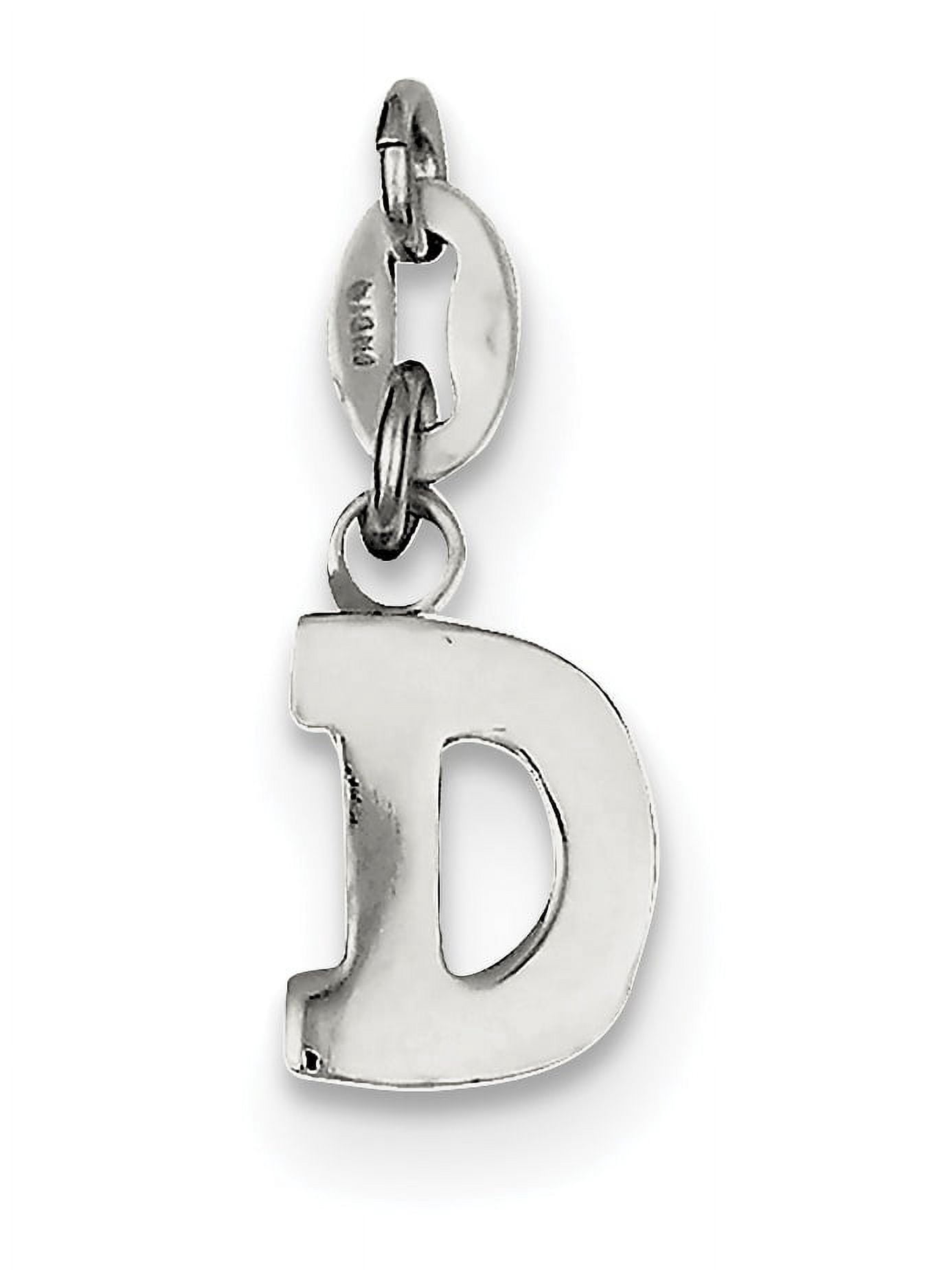 Sterling Silver Letter D Initial Charm (16 X 7) Made In India qc6513d