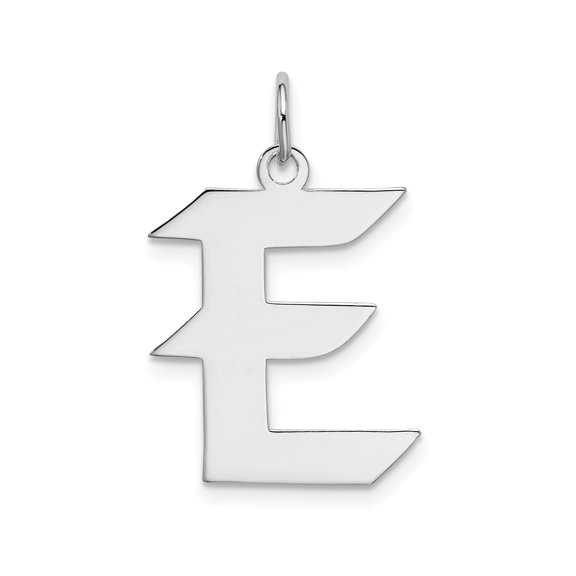 925 Sterling Silver Letter E Block Pendant Charm, Unisex, Jewelry Stores Network