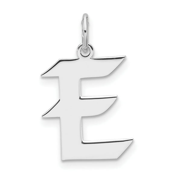 Sterling Silver Letter E Pendant, Modern Initial Charm for Necklace or Bracelet, Unisex Alphabet Jewelry for Men and Women, Minimalist Monogram Style