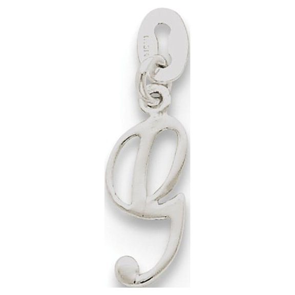 Sterling Silver Letter G Initial Charm Pendant