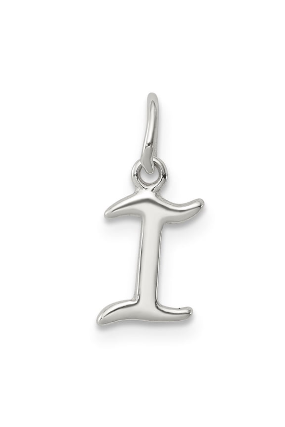 925 Sterling Silver Solid Polished Letter Name Personalized Monogram Initial I Pendant Necklace 13x7mm Wide Pendant for