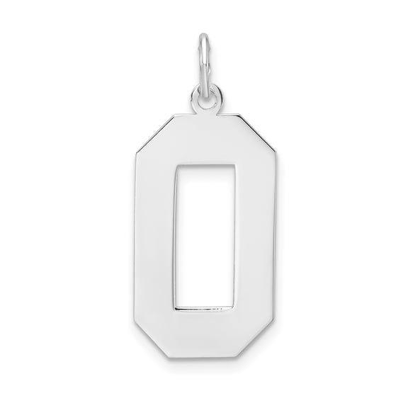 925 Sterling Silver Letter O Pendant Charm, Cutout Block Initial Monogram